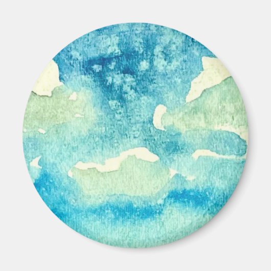 Waterverf Kunst van Wolken Magneet (Voorkant)
