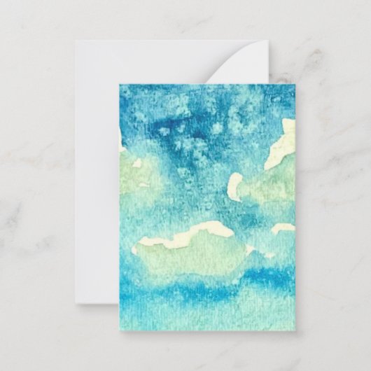 Waterverf Kunst van Wolken Notitiekaartje (Voorkant)