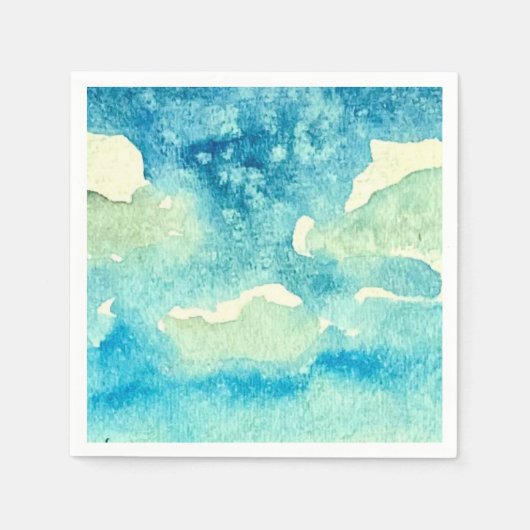Waterverf Kunst van Wolken Servet (Voorkant)