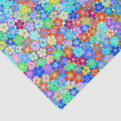 Waterverf kunst Zeer klein, kleurrijke bloemen Tissuepapier (Detail)