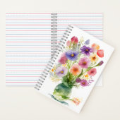 Waterverf kunstbloemen in een Vase Spring Bouquet Notitieboek (Binnen)