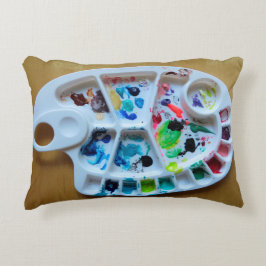 Waterverf kunstenaar schilderpalet kussen