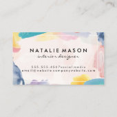 Waterverf Kunstmatige achtergrond | Monogram Visitekaartje (Achterkant)