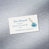 Waterverf Kunstmatige doezelpen Klassieke notaris Magnetisch Visitekaartje (Voorbeeld)