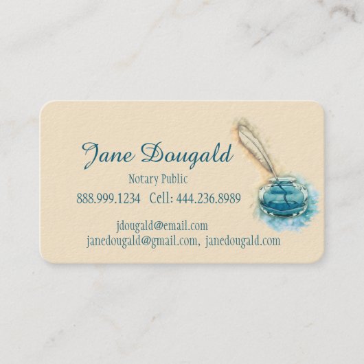 Waterverf Kunstmatige doezelpen Klassieke notaris Visitekaartje (Voorkant)