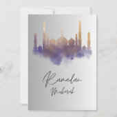 Waterverf kunstmoskee Ramadan Mubarak Kaart (Voorkant)