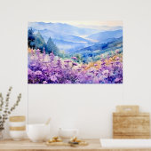 Waterverf-kunstprint van North Carolina aan de muu Poster (Keuken)