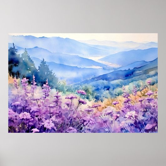 Waterverf-kunstprint van North Carolina aan de muu Poster (Voorkant)