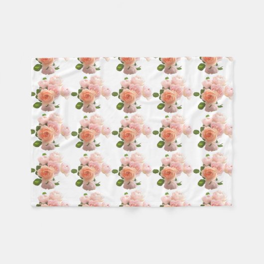Waterverf KunstRozen Bloemen Sjabloon Fleece Deken (Voorkant (Horizontaal))