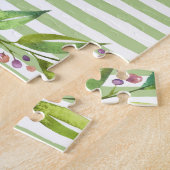 Waterverf Kunstvette groene strepen Legpuzzel (Zijkant)