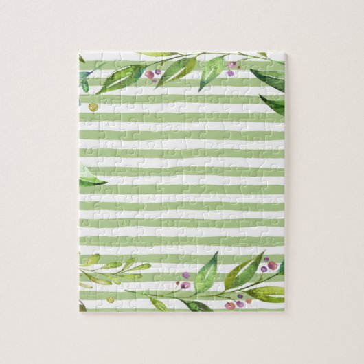 Waterverf Kunstvette groene strepen Legpuzzel (Verticaal)