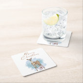 Waterverf Kunstwerk Merry-kerstpapier Onderzetter (Insitu)