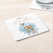 Waterverf Kunstwerk Merry-kerstpapier Onderzetter (Schuin)