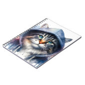 Waterverf Kunstwerk Tabby Cat in een Hoodie Splatt Notitieboek (Linkerzijde)