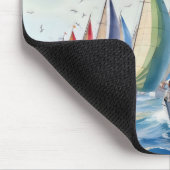 Waterverf kunstwerk zeilboot regatta muismat (Hoek)