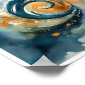 waterverf kunstwerken abstracte wervelingen spatte poster (Hoek)