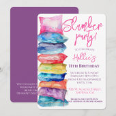 Waterverf kussen logeerpartij kaart (Voorkant / Achterkant)