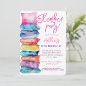 Waterverf kussen logeerpartij kaart (Staand voorkant)