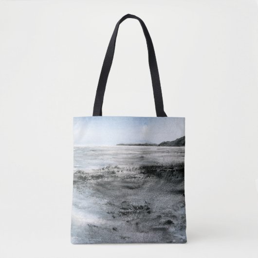Waterverf Kust Abstract Strand Schilderen Tote Bag (Voorkant)