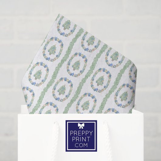 Waterverf kust kerstbomen tissuepapier