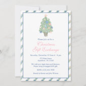 Waterverf kust kerstboom feest kaart (Voorkant)