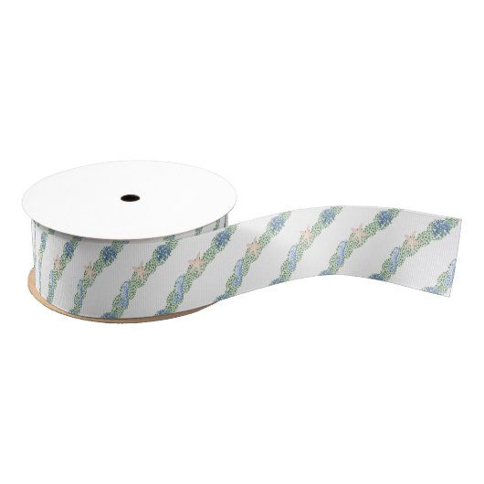 Waterverf kust kust kerstkrans grosgrain lint (Spoel)