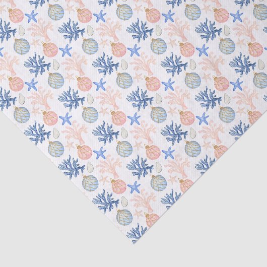 Waterverf kust kust kerstschelpen tissuepapier (Detail)