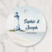 Waterverf Kust New England bruiloft Dank u Bedankjes Labels (Achterkant)