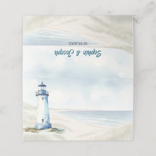 Waterverf Kust New England Wedding RSVP Reageer Plaatskaartje (Buitenkant ongevouwen)