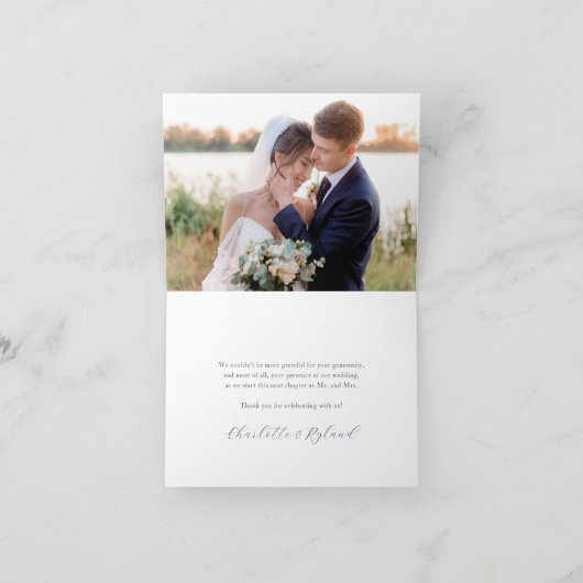 Waterverf kust oester bruiloft bedankkaart (Binnen)