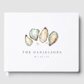 Waterverf kust oester bruiloft gastenboek (Voorkant)