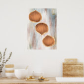 Waterverf kust Seashells Art Poster (Keuken)