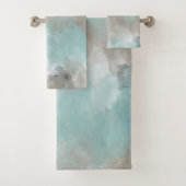 Waterverf kust strand kleuren monogrammed bad handdoek (Insitu)