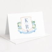 Waterverf Kust Thema Crest Trouwfoto Bedankkaart