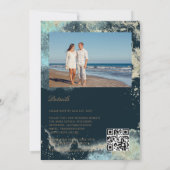 Waterverf Kustbegroting Foto Bruiloft Kaart (Achterkant)