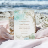 Waterverf Kustbegroting Foto Bruiloft Kaart