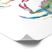 Waterverf Kustblauwe krab Beach House Poster (Hoek)