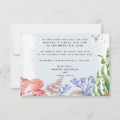 Waterverf kustbruiloft save the date (Achterkant)