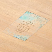 Waterverf kustbudget bruiloft acryl uitnodigingen (Laagn)