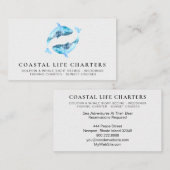 *~* Waterverf Kustdolfijnen Zee Visitekaartje (Voorkant / Achterkant)