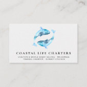 *~* Waterverf Kustdolfijnen Zee Visitekaartje (Voorkant)