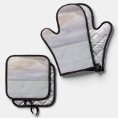 Waterverf Kustdoorsnede Ovenwant & Pannenlap Set (Voorkant / Achterkant)