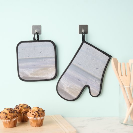 Waterverf Kustdoorsnede Ovenwant & Pannenlap Set (Insitu(Ophanging))