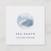 Waterverf Kustgolf Logo Vierkante Visitekaartje (Voorkant)