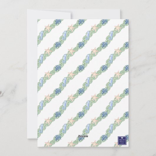 Waterverf Kustkerstkrans Foto Feestdagenkaart (Achterkant)