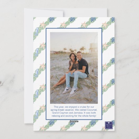 Waterverf Kustkerstkrans Foto Feestdagenkaart (Achterkant)