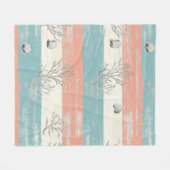 Waterverf Kustkoraal & Schelpengolven (4) Fleece Deken (Voorkant (Horizontaal))