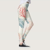 Waterverf Kustkoraal & Zee Schelpengolven (6) Leggings (Rechts)