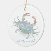 Waterverf kustkrab keramisch ornament (Links)