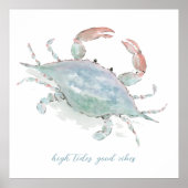 Waterverf kustkrab poster (Voorkant)